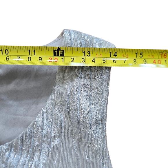 R&M‎ Richards Metallic Silver Sleeveless Blouse – Size 12 NWT - Picture 8 of 10